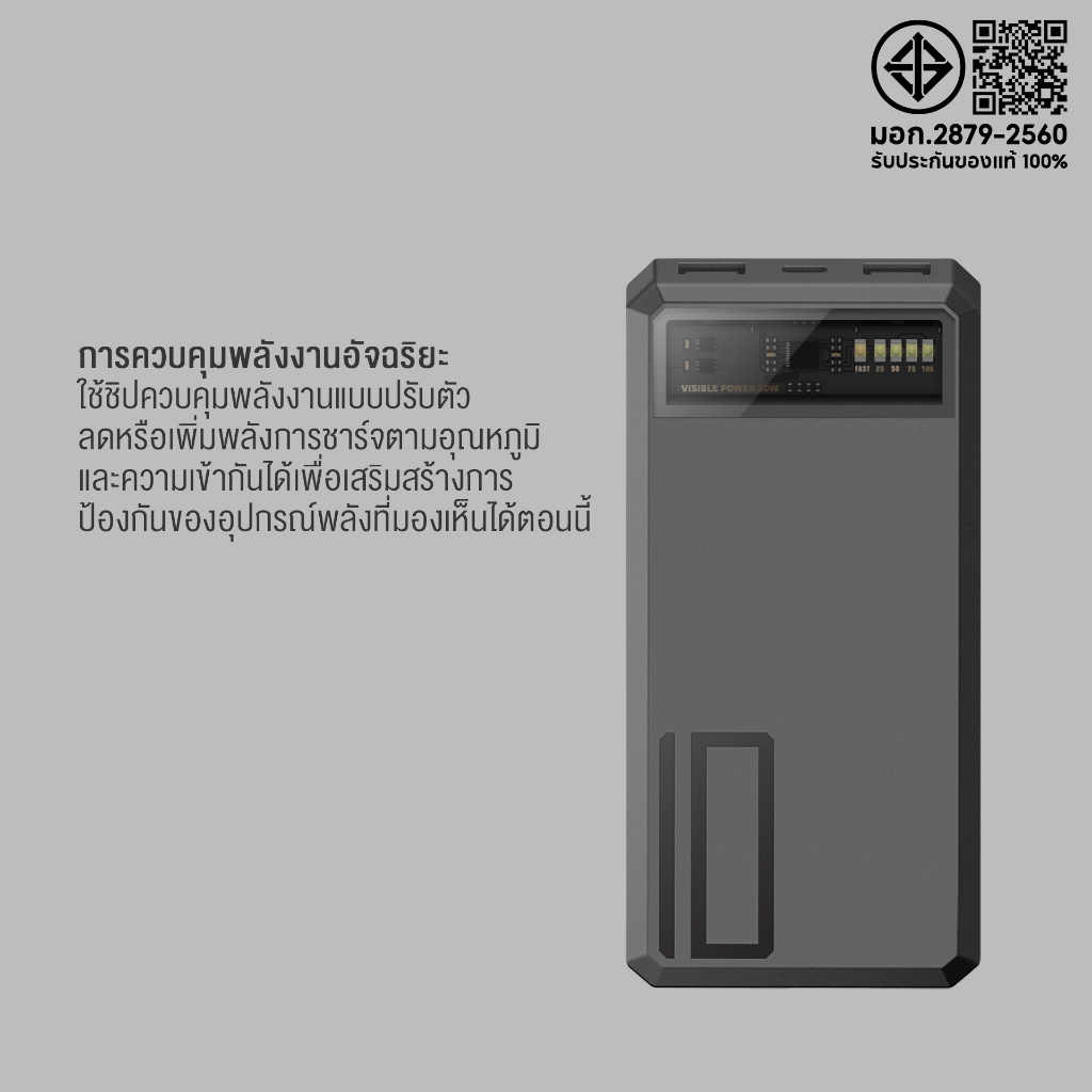 Eloop E53 แบตสำรอง 10000mAh QC 3.0 | PD 20W Power Bank ชาร์จเร็ว Fast Quick Charge ของแท้100%