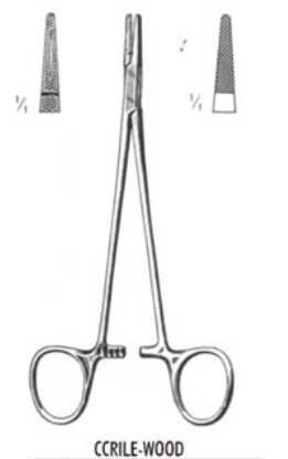 Needle Holder Crile wood