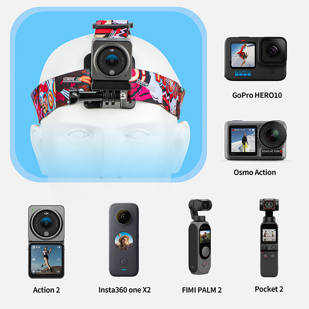 STARTRC Head Strap Mount Belt Red for GoPro / Insta360 / DJI / SJCAM / Xiaomi / action camera