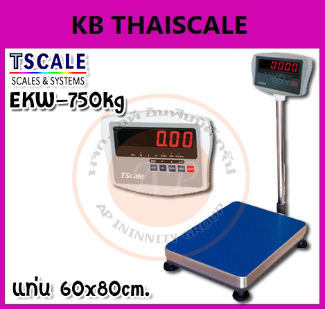 เครื่องชั่งดิจิตอล แบบวางพื้น เครื่องชั่ง750กิโลกรัม ความละเอียด100กรัม ยี่ห้อ Tscale (ขนาดเเท่น 60x80cm.)