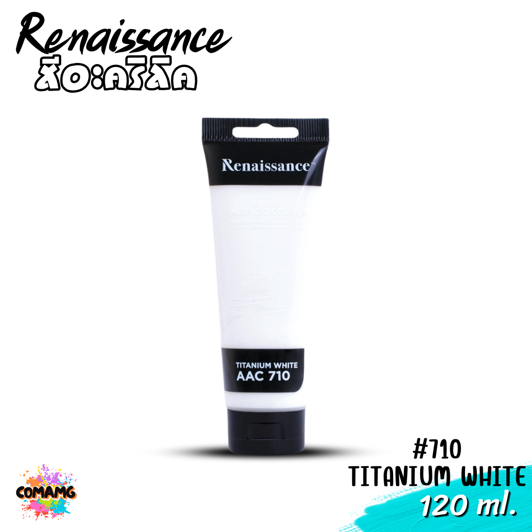 Renaissance สีอะคริลิค ขนาด 120 ml. Artists acrylic color กันน้ำ สีเพ้นท์ไม้ เพ้นท์รองเท้า เพ้นท์ผ้า เรนาซองซ์