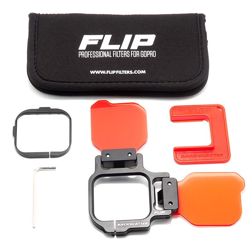 GoPro 7 / 6 / 5 Black Protective Housing + Backscatter Flip10 Shallow (10-25 feet) & Dive (25-80 feet) + Floating Hand