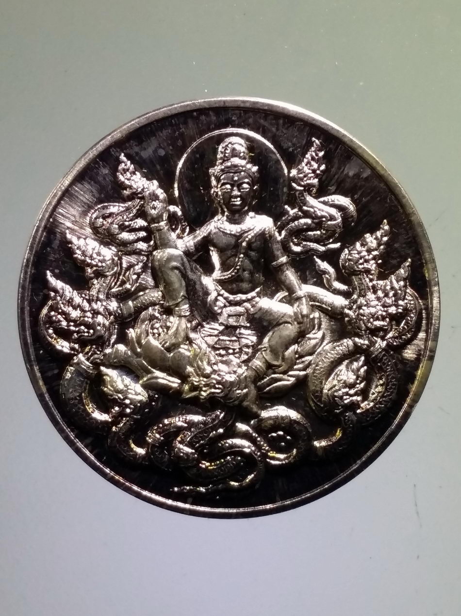 รหัสสินค้า จตุคามรามเทพ 597 จตุคามรามเทพ รุ่น บารมีร่มไทร ปีพ.ศ. 2550 เหรียญเนื้อเงิน ขนาด 3.2 ซ.ม.
