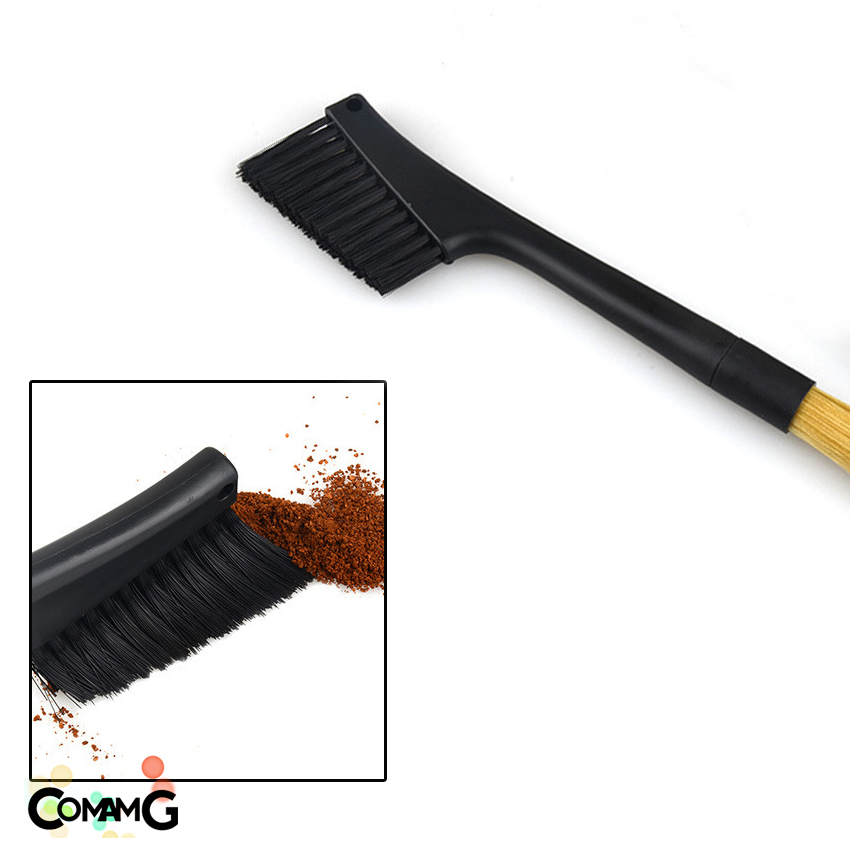 แปรงปัดทำความสะอาดเศษผงกาแฟ แบบ2หัว ทำความสะอาดเครื่องบด โต๊ะชงกาแฟ