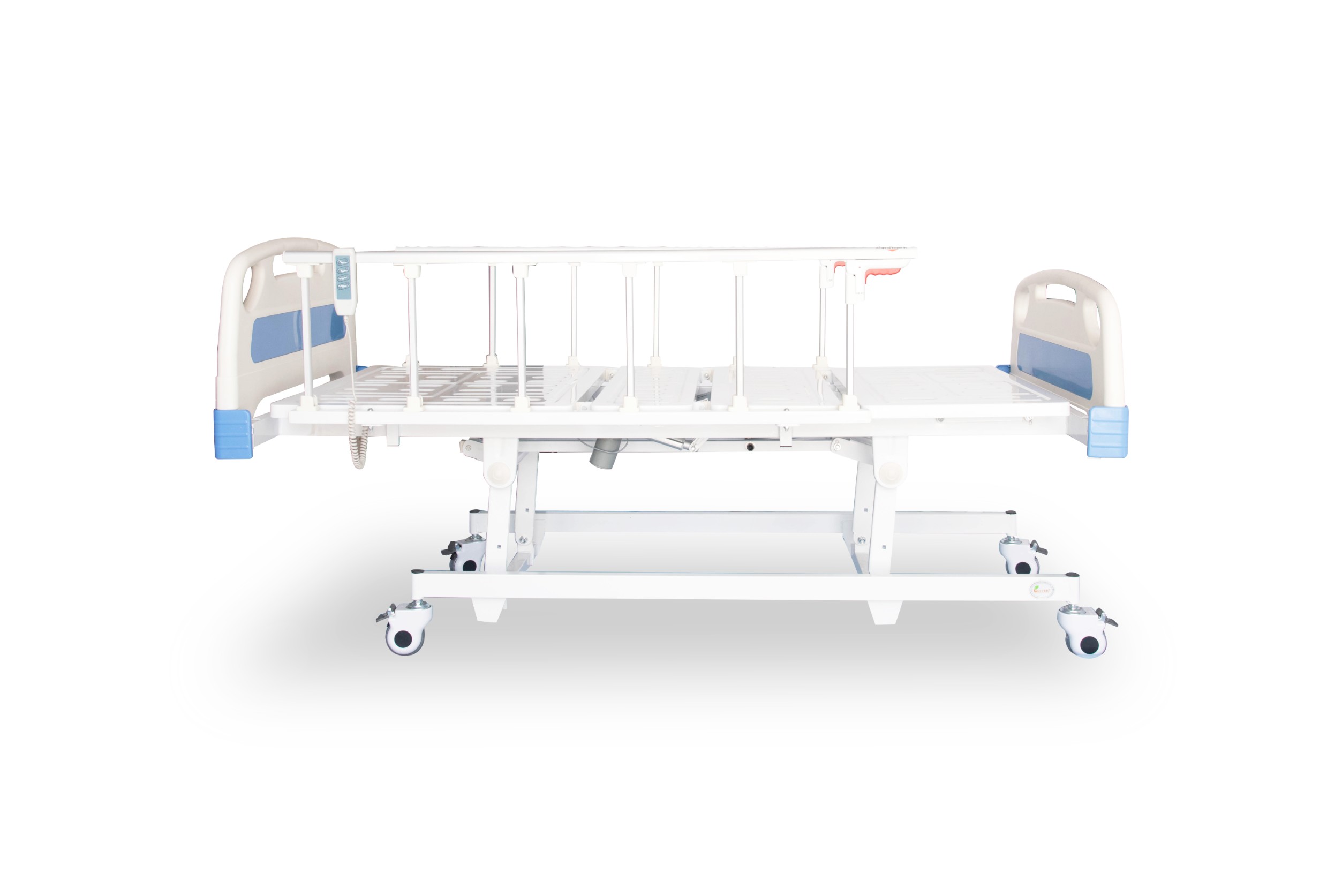 เตียงผู้ป่วยปรับไฟฟ้า 4 ฟังก์ชั่น SUPER LOW หัวท้าย ABS ราวสไลด์ I ปรับเตียงต่ำพิเศษ 35 ซม.+ แถมพิเศษ ฟูกที่นอน 4 ตอน + ชุดผ้าปูที่นอน ปลอกหมอน + ผ้ายางกันเปื้อน