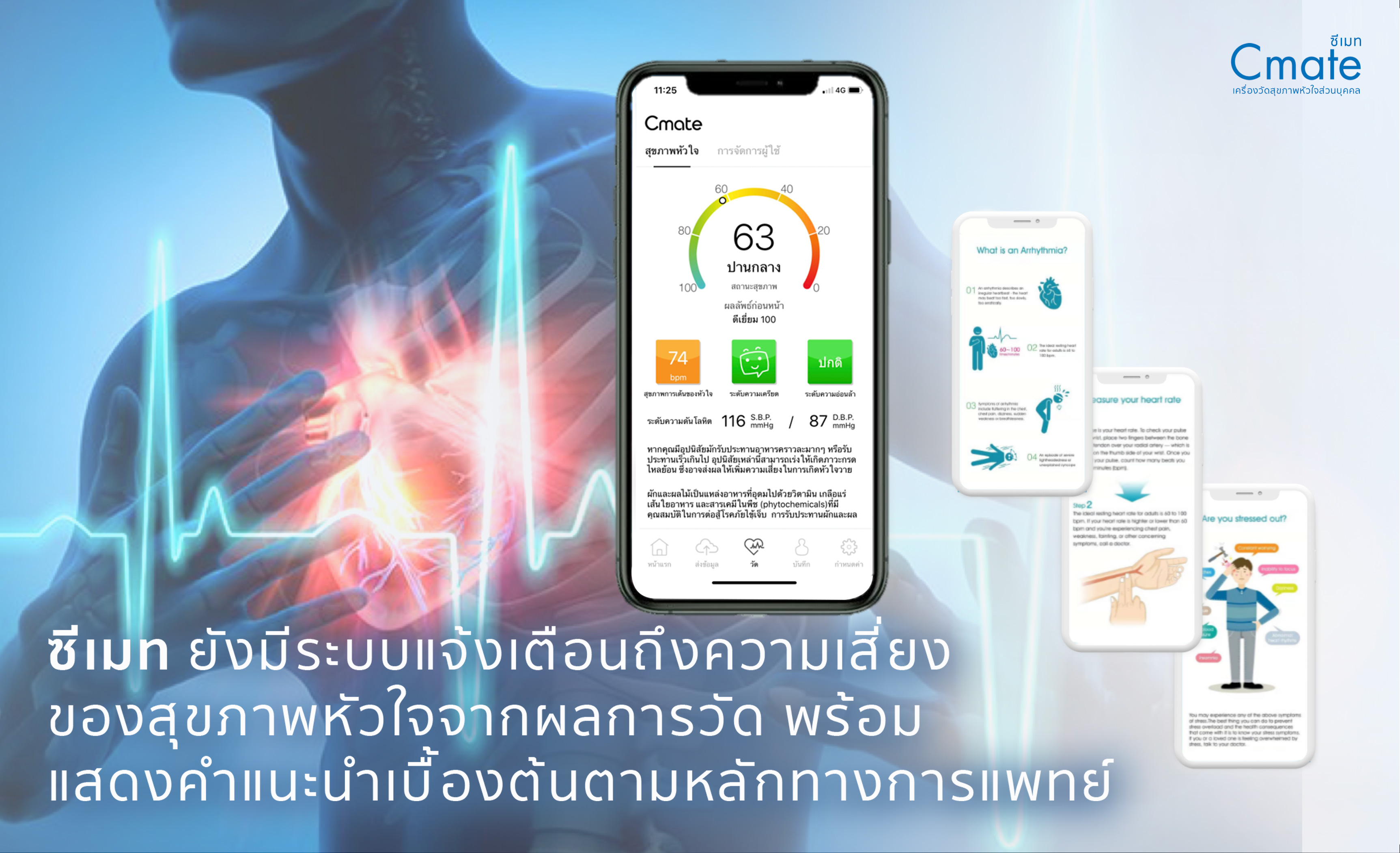 Cmate ซีเมทเครื่องวัดสุขภาพหัวใจส่วนบุคคล by Hatari Next