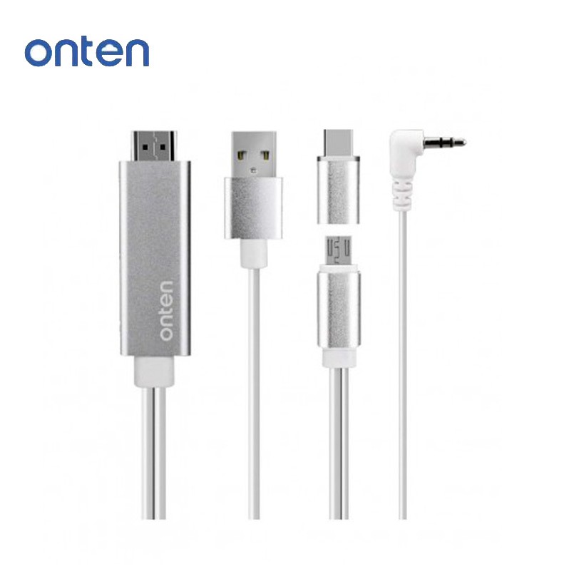 ตัวแปลงสัญญาณ ONTEN OTN 7559S Micro+Type-C 2 in 1 to HDMI สายเชื่อมภาพมือถือ ขึ้นจอทีวี