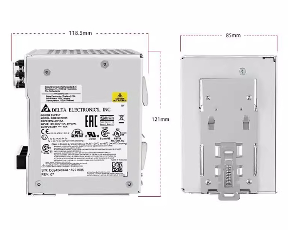 Delta Power Supply DRP024V240W1AA 24V/10A (240W) , Input 220 AC 1Phase