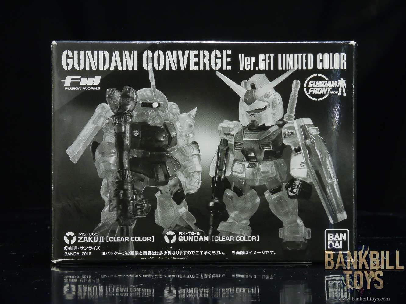 กันดั้ม Bandai Candy Toy FW Gundam Converge Ver.GFT Limited Color MS-06S Zaku II [Clear Color] & RX-78-2 Gundam [Clear Color]
