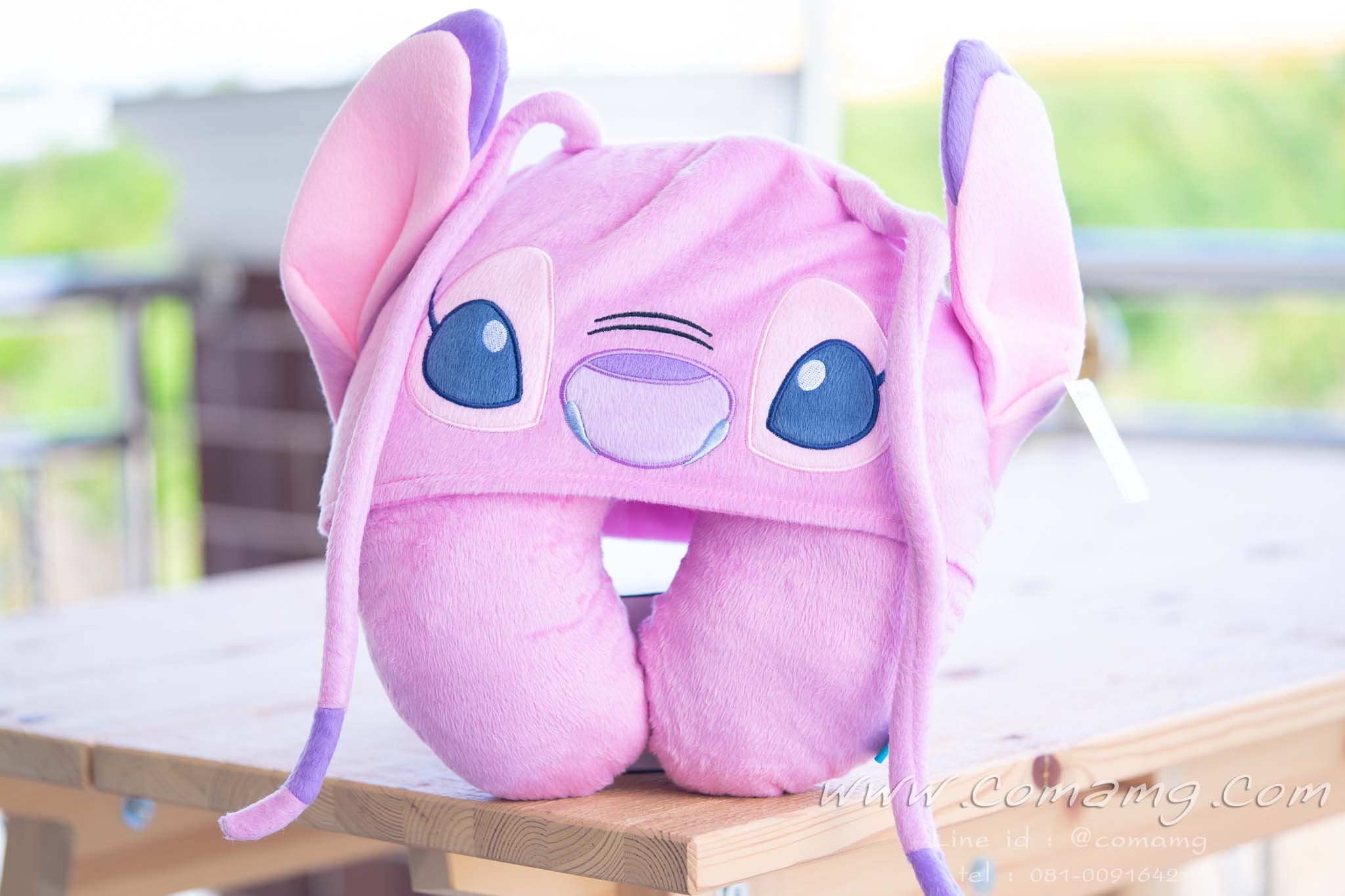 หมอนรองคอมีหมวก สติทซ์ แองเจิ้ล สครัมพ์ ( Stitch & Angel & Scramp)