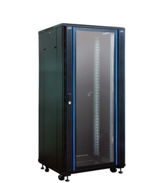 Link 19” Tempered Glass Rack 27U, (60 x 90 x 140 cm.) Black