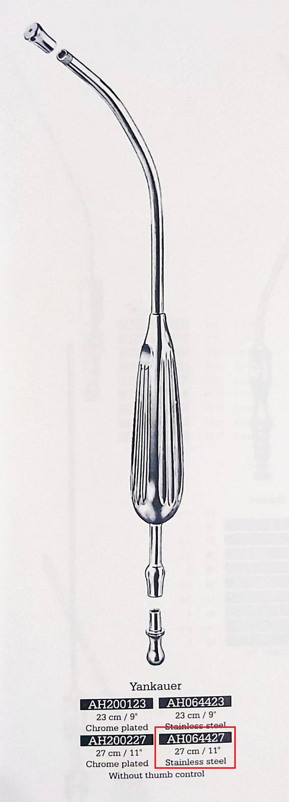 AH064427 Suction tip Yankeur 27cm.