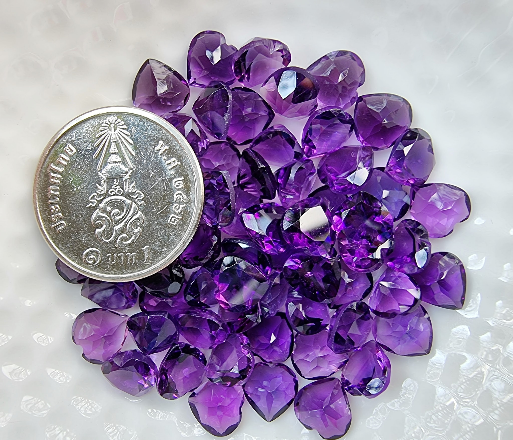 อเมทิสหัวใจ 7mm. 5 กะรัต