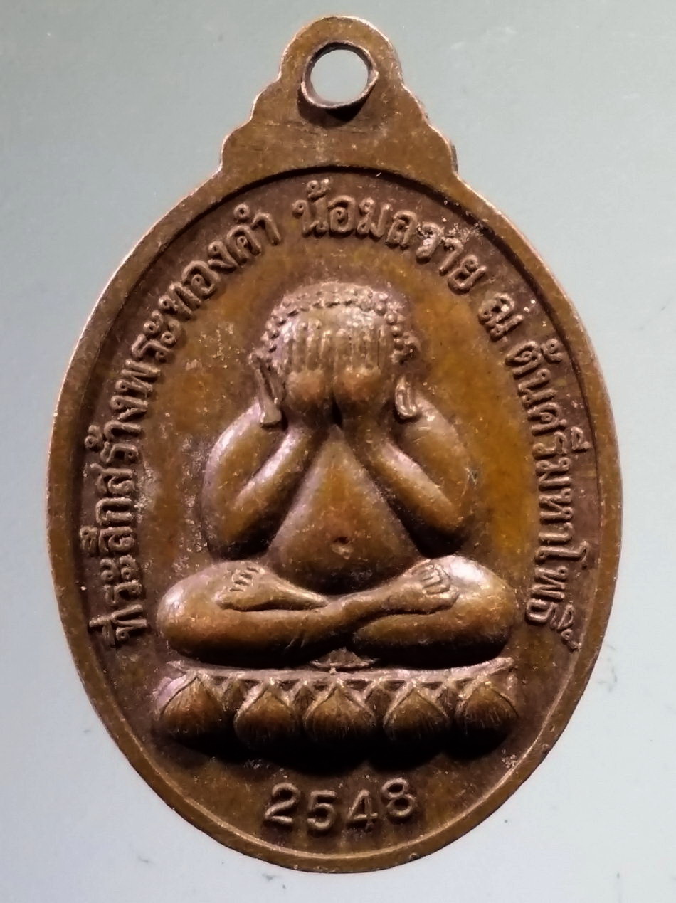 Antig Pim 487 เหรียญพระพุทธเมตตา หลังพระปิดตา ที่ระลึกสร้างพระทองคำน้อมถวาย ณ.ต้นศรีมหาโพธิ์ สร้างปี 2548