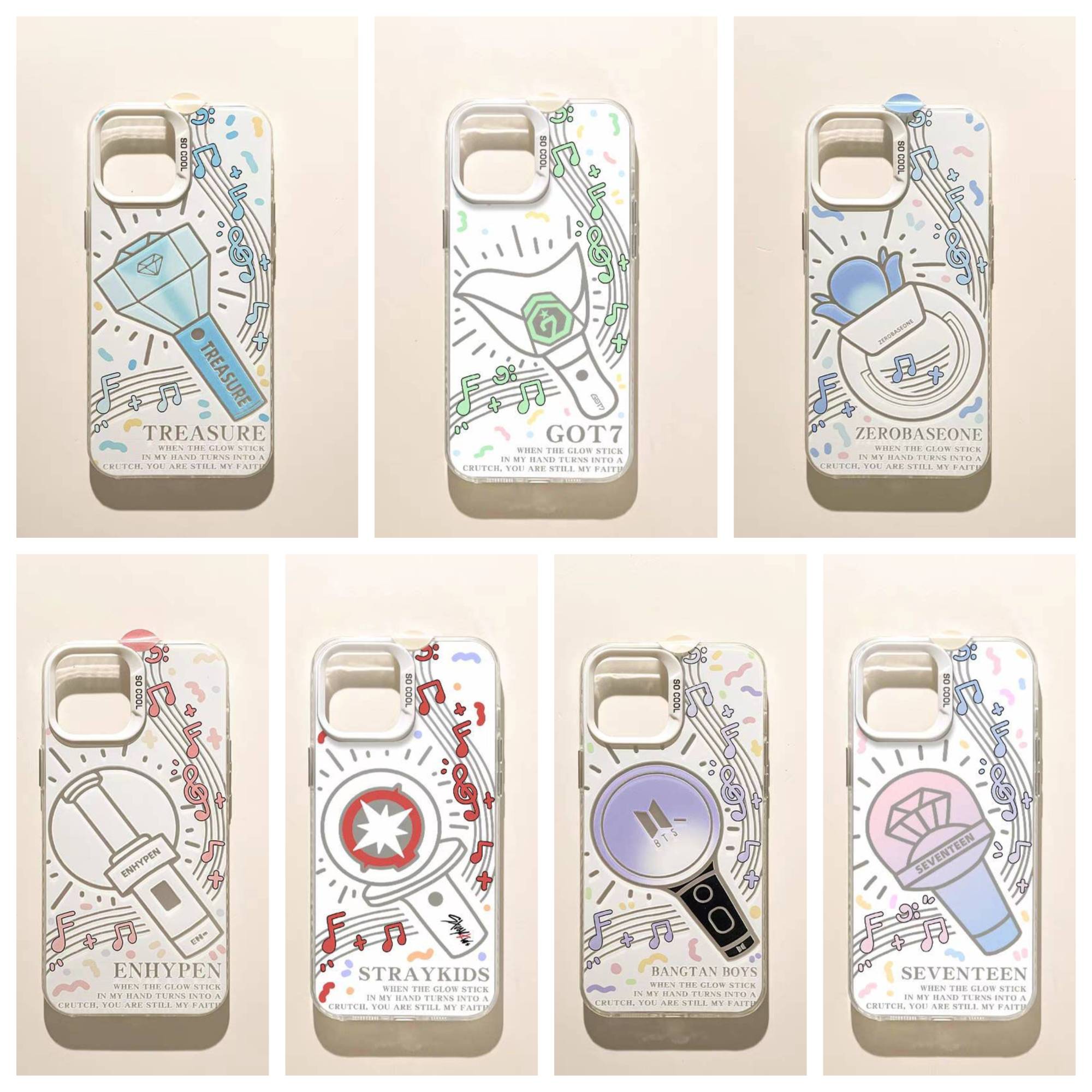 เคสโทรศัพท์มือถือแท่งไฟ เคสบง : #TREASURE #GOT7 #ZB1 #SEVENTEEN #BTS #STRAYKIDS #ENHYPEN