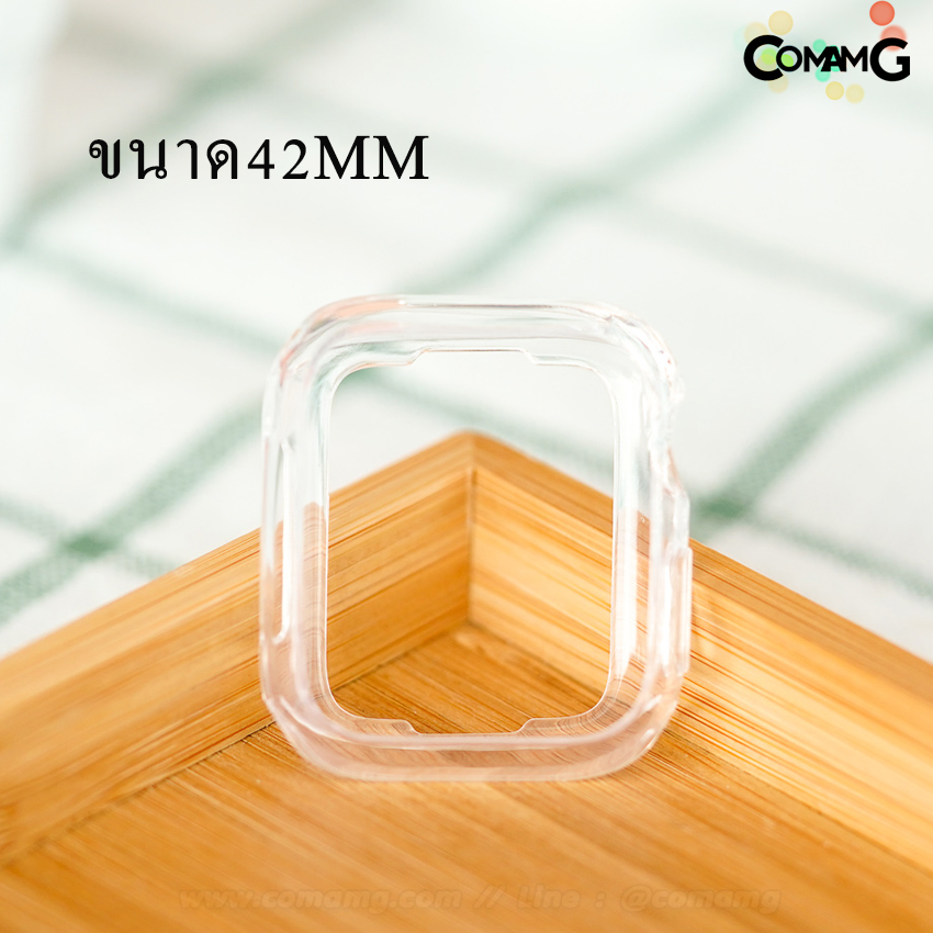 เคสซีลีโคนเปิดหน้าจอ Smart watch ซีลีโคนนิ่ม ขนาดหน้าจอ38/42/40/44/41/45MM สีใส-สีดำ สินค้าพร้อมส่ง