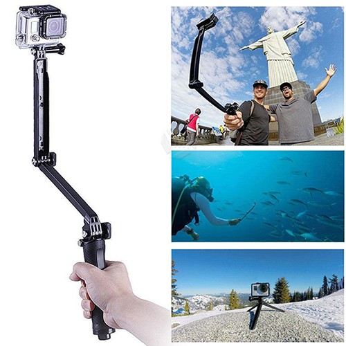 3 Way Selfie Monopod ไม้เซลฟี่พับได้ ขาตั้ง3ขาในตัว สำหรับโทรศัพท์ และ กล้อง for GoPro / DJI / Insta360 l Action Camera