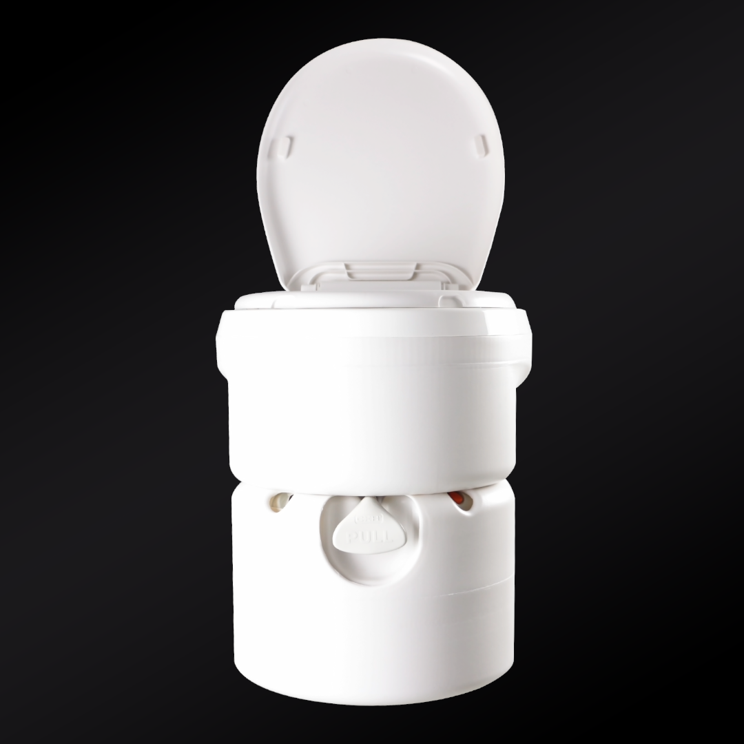 สุขาเคลื่อนที่รุ่น Premium Pro Stainless ฝารองนั่งแบบวงรี ความจุน้ำสะอาด 17 ลิตร ความจุของเสีย 24 ลิตร ฟรีสายฉีดชำระ