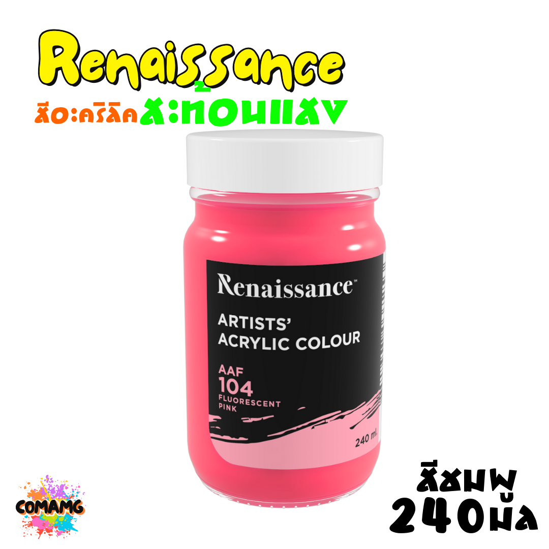 Renaissance สีอะคริลิค สะท้อนแสง ขวดใหญ่ ขนาด 240ml พร้อมส่ง