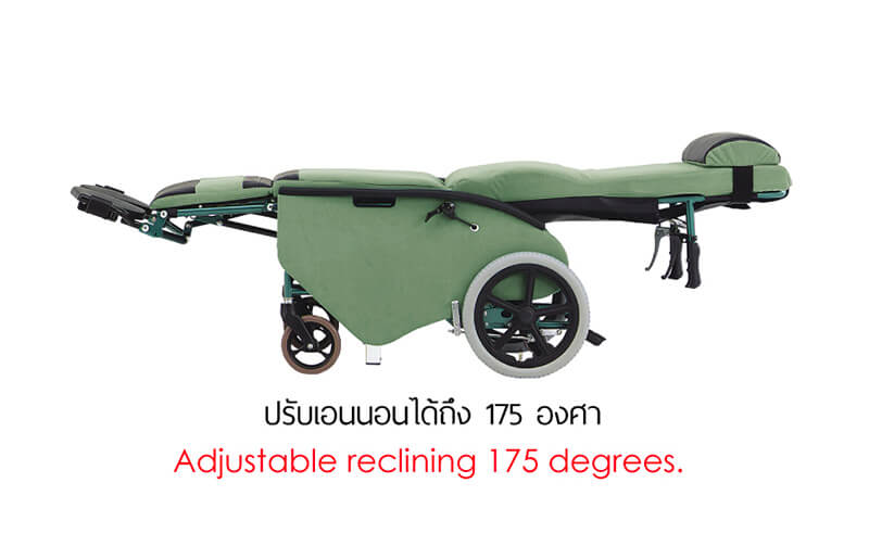 รถเข็นปรับเอนนอน แบรนด์ญี่ปุ่น Matsunaga Wheelchair (車いす) รุ่น FR31TR ขนาดมาตรฐาน เปิดประสบการณ์นอนที่สบายที่สุด + แถมฟรี สายรัดกันตก (รุ่นยอดนิยม)