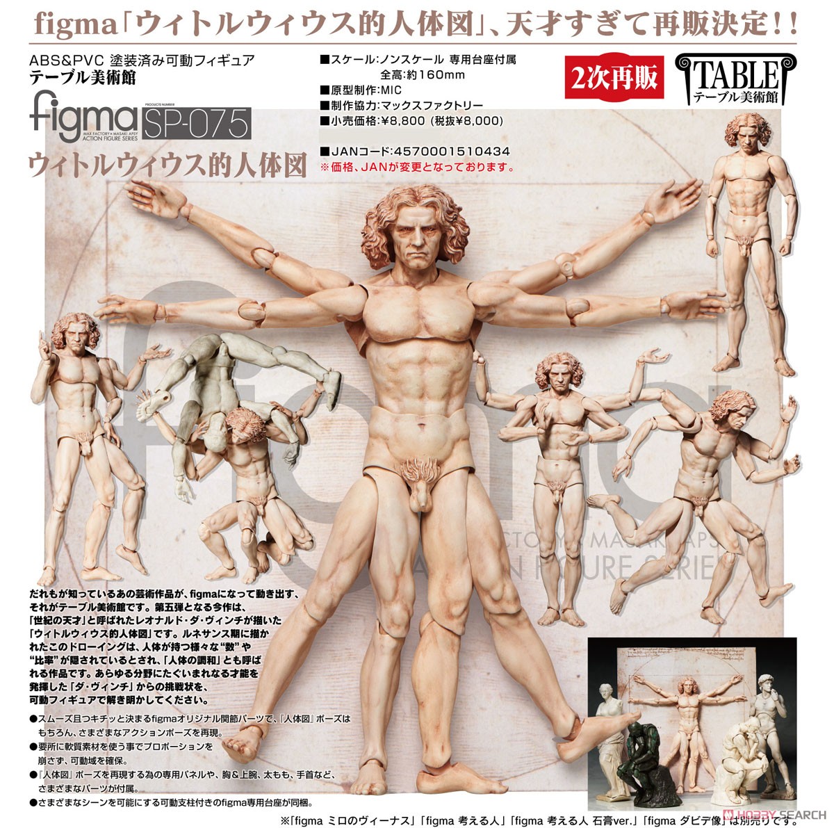 <Preorderถึง 24/9/2021>🔔เปิดรับPreorder มัดจำ400บาท figma Vitruvian Man (PVC Figure)