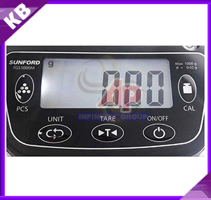 เครื่องชั่งตั้งโต๊ะ เครื่องชั่งดิจิตอล เครื่องชั่งน้ำหนัก เครื่องชั่งความละเอียดสูง พิกัด 1000g ค่าะเอียด 0.02g ยี่ห้อ SUNFORD รุ่น TGS1000M พิกัด 1000g/0.02g