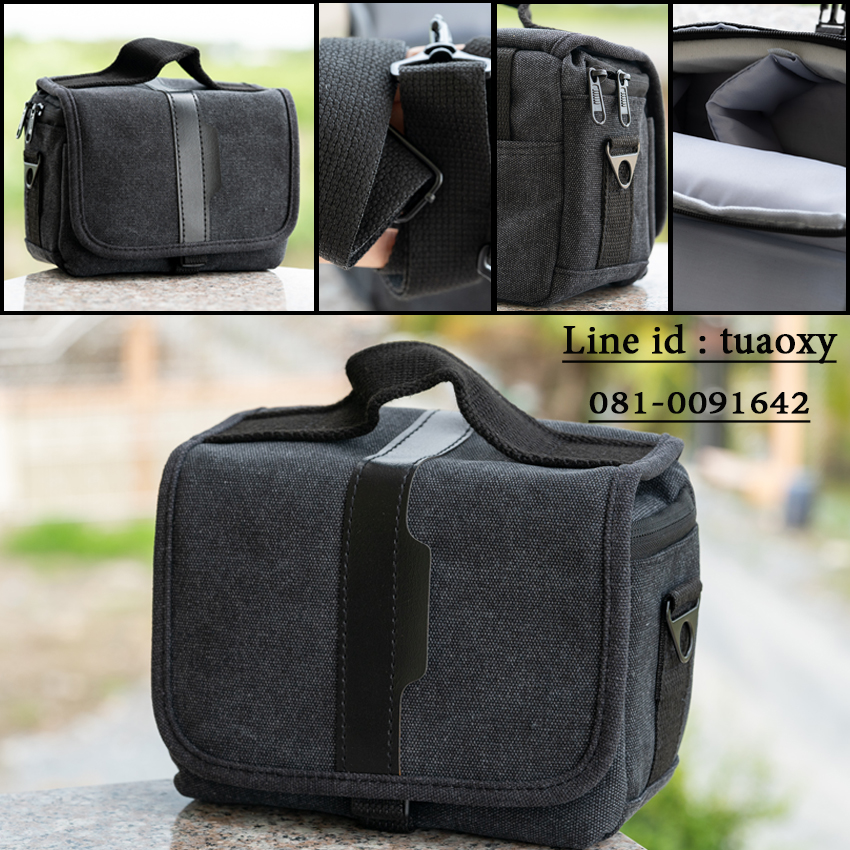 กระเป๋ากล้อง mirrorless/ DSLR สะพายไหล่ ผ้าแคนวาส