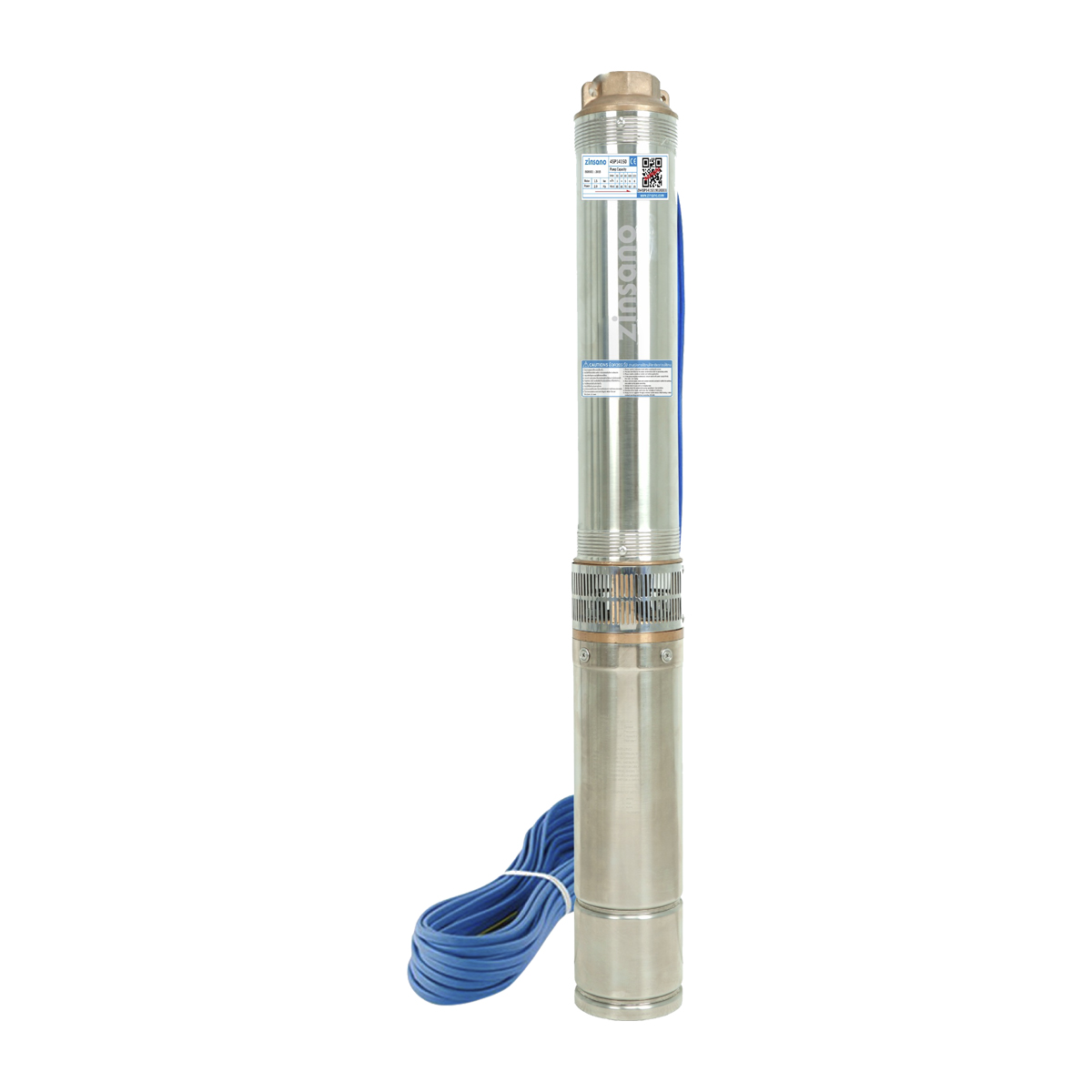 Zinsano ปั๊มน้ำบาดาล 4" 4SP09110 1.1kw./1.5hp 200L/min