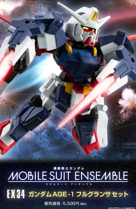 <Preorderภึงวันที่ 5/10/2021>เปิดรับPreorder มัดจำ 400 บาท JPY5000 MOBILE SUIT ENSEMBLE EX34 GUNDAM AGE-1 FULL GLANSA SET