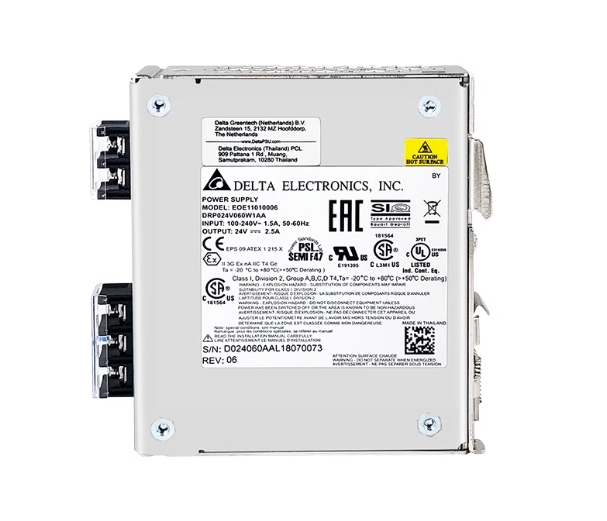 Delta Power Supply DRP024V060W1AA 24V/2.5A (60W) , Input 220 AC 1Phase