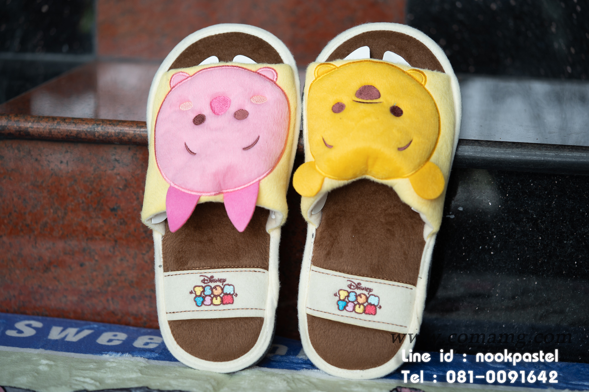 รองเท้าใส่ในบ้าน คิตตี้ โฟรเซ่น หมีพู มิกกี้ โดนันดักส์ ชิบกับเดล สติช พิกเล็ต มอนเตอร์ ดิสนี่ย์ (Disney tsum tsum) ลิขสิทธิ์แท้