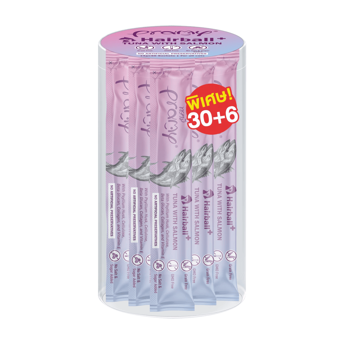 Pramy พรามี่ สมูทตี้ แมวเลีย เนื้อปลาทูน่าและเนื้อไก่แท้ ขนาด 14gx36ซอง