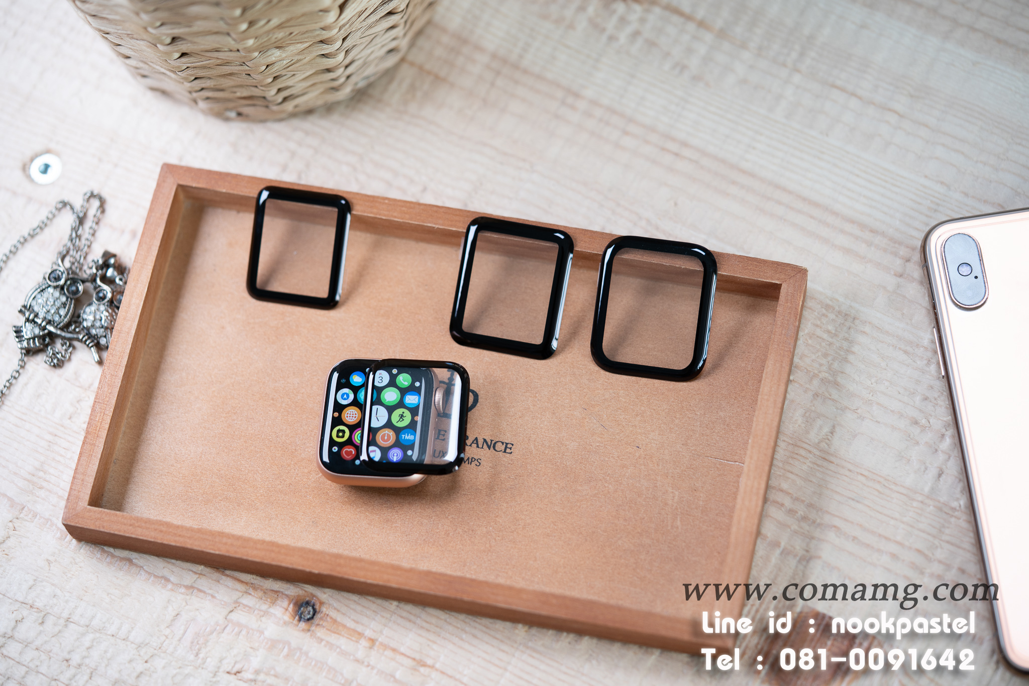 ฟิลม์กระจกลงโค้ง สำหรับSmart watch ขนาดหน้าจอ 38/42/40/44/41/45mm พร้อมส่ง