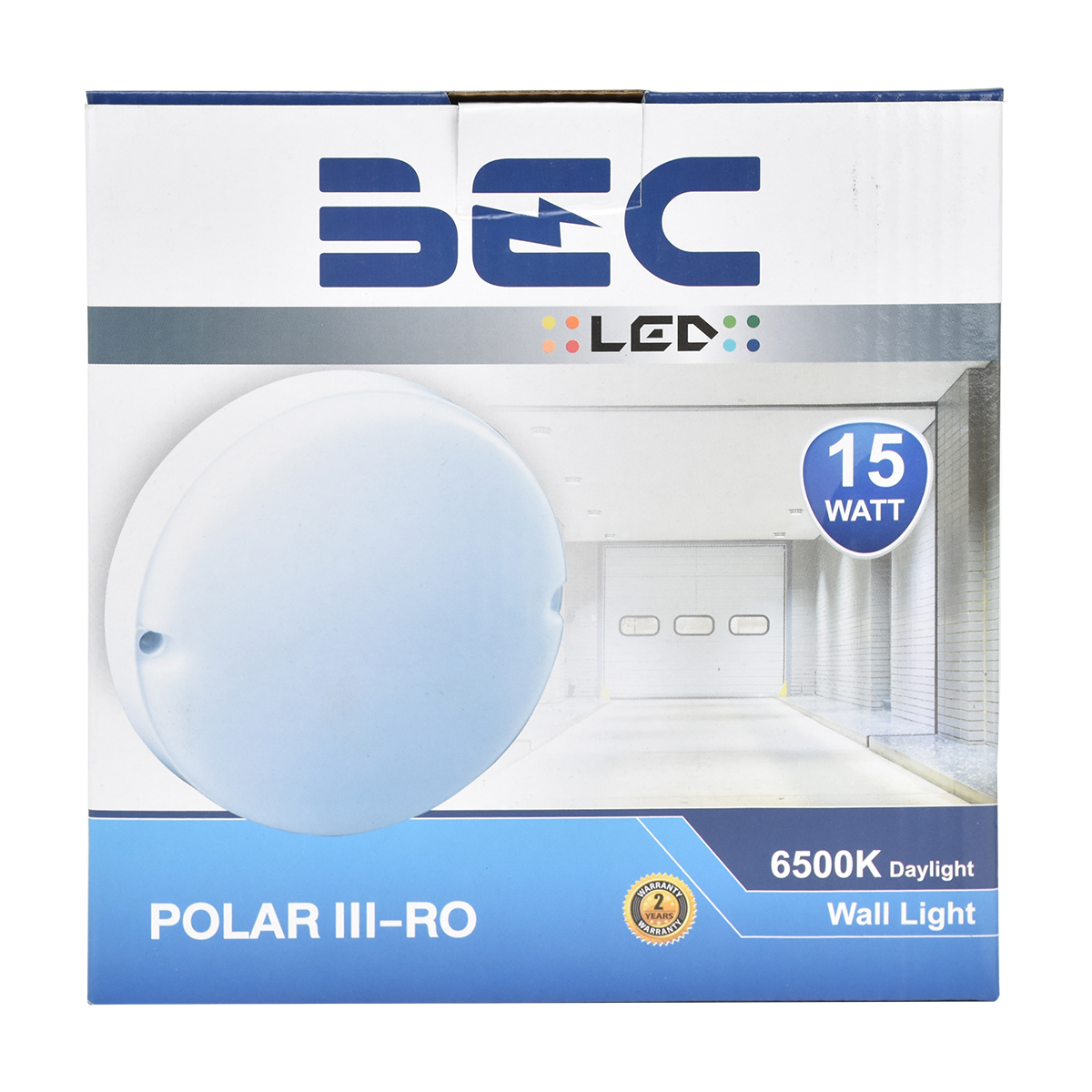 BEC สีขาว โคมติดผนัง LED POLAR-RO/W 15W/6500K
