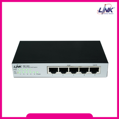 PSF-1004 : 4 - Port Fast Ethernet PoE SWITCH (AC60W) 4 FE (PoE) + 1 FE
