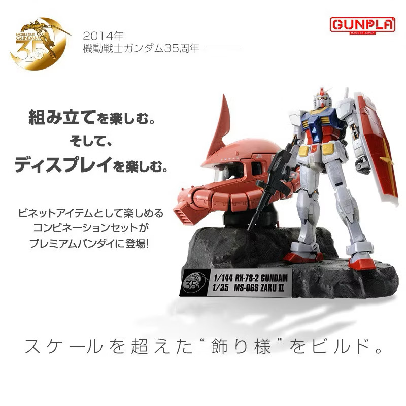 1/144 RX-78-2 Gundam & 1/35 MS-06S Char’s Zaku II Head [Premium Ver]