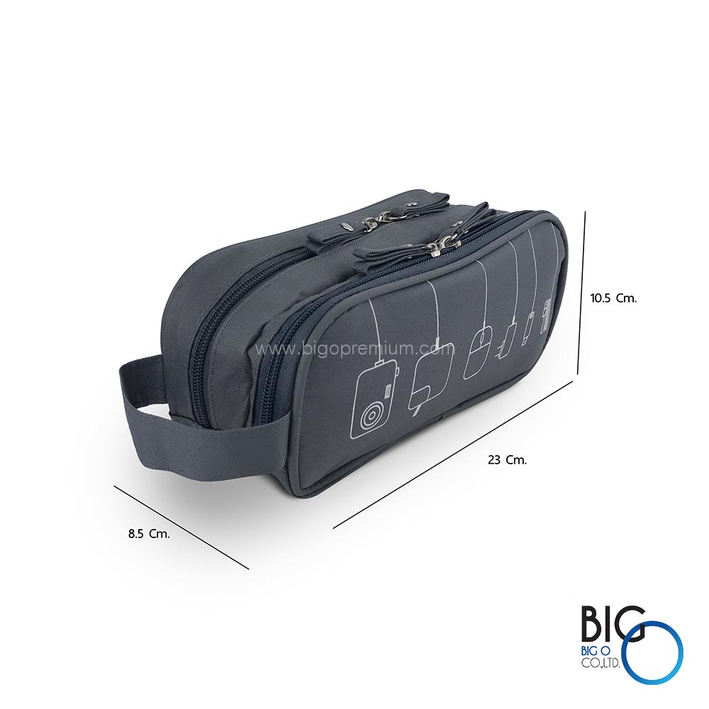 กระเป๋าใส่อุปกรณ์ไอที 2 ซิป มีหูหิ้ว (IT Organizer Bag)