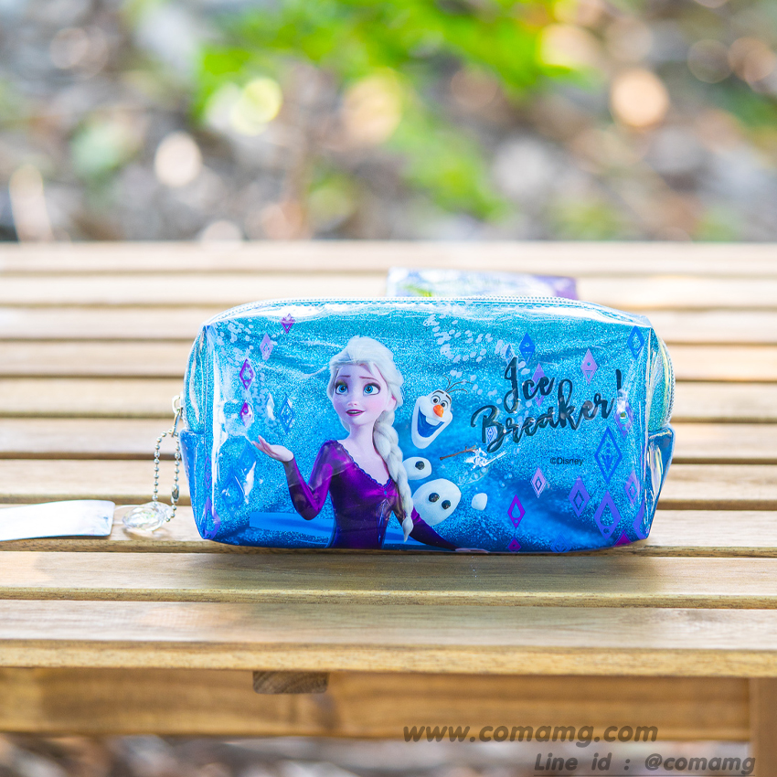 กระเป๋าดินสอเอลซ่า&อันนา หนังแก้วกากเพรช ทรงสี่เหลี่ยม