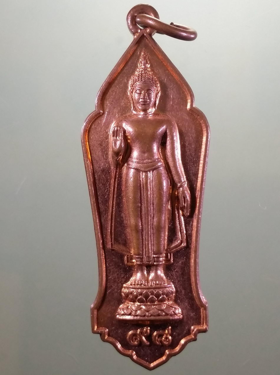 รหัสสินค้า เหรียญพระพุทธ 4217 เหรียญพระลีลาประทานพร พระร่วงโรจนฤทธิ์ วัดพระปฐมเจดีย์ ที่ระลึกงานนมัสการองค์พระปฐมเจดีย์ ปี 2556 จังหวัดนครปฐม ขนาดเทียบกับเหรียญบาท