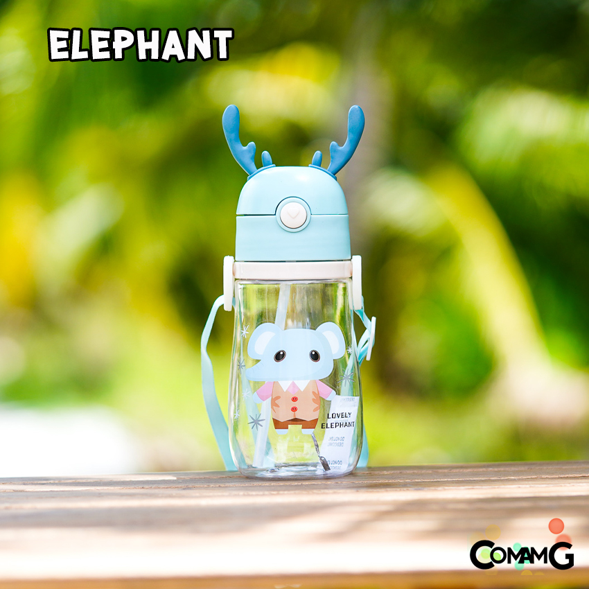 ขวดน้ำเด็ก กระติกน้ำเด็ก ขวดน้ำไปโรงเรียน หลอดเด้ง ฝาเด้ง มีสายคล้องคอ 480-600ML พร้อมส่งจากไทย