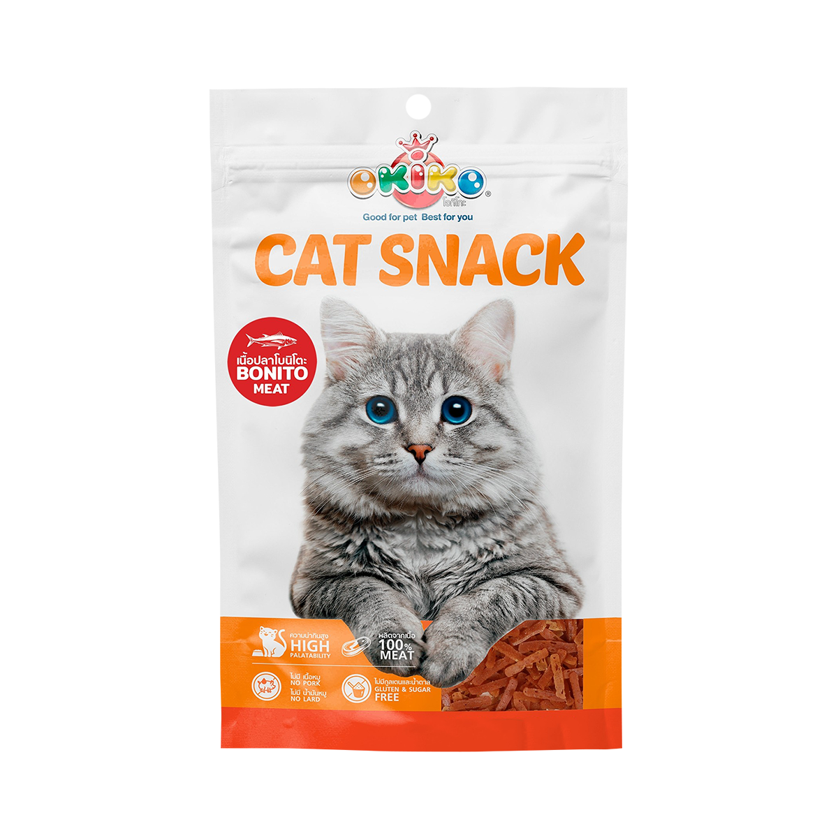 OKIKO Cat Snack ขนมแมว เหมาะสำหรับแมวทุกสายพันธุ์ อายุตั้งแต่ 3 เดือนขึ้นไป ขนาด 30g