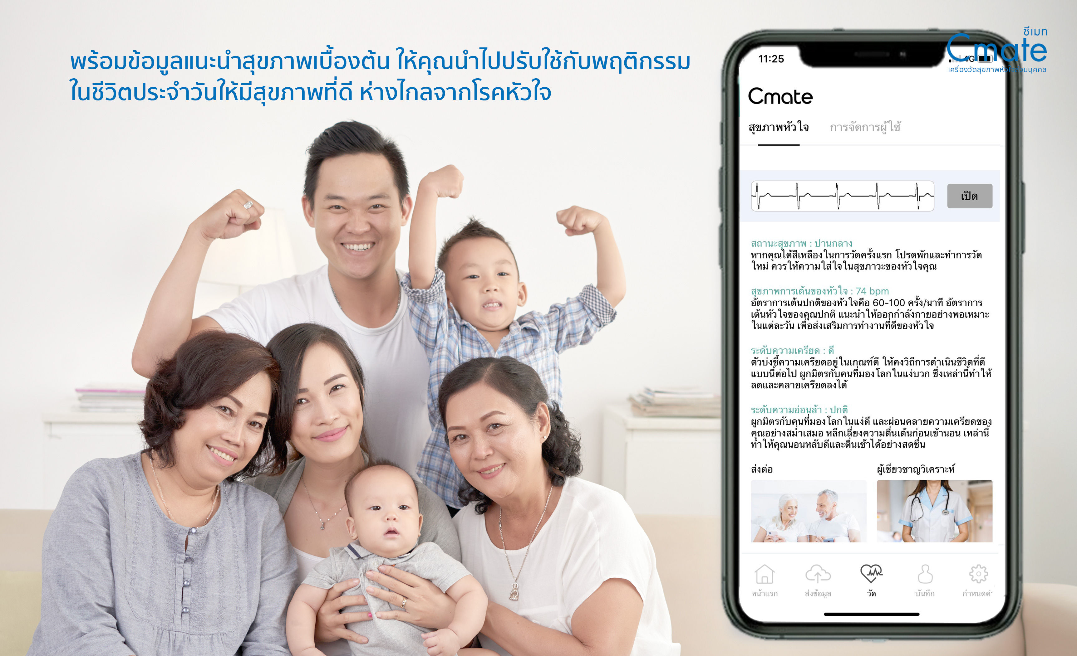 Cmate ซีเมทเครื่องวัดสุขภาพหัวใจส่วนบุคคล by Hatari Next