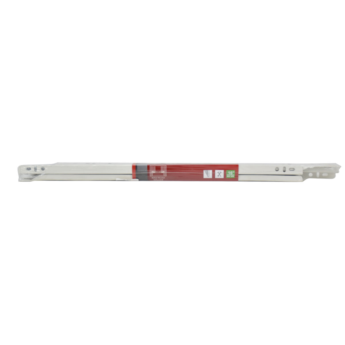HAFELE รางลิ้นชักลูกล้อตอนเดียวรับใต้สีขาว 1.2 มม. 16 นิ้ว [494.04.324]