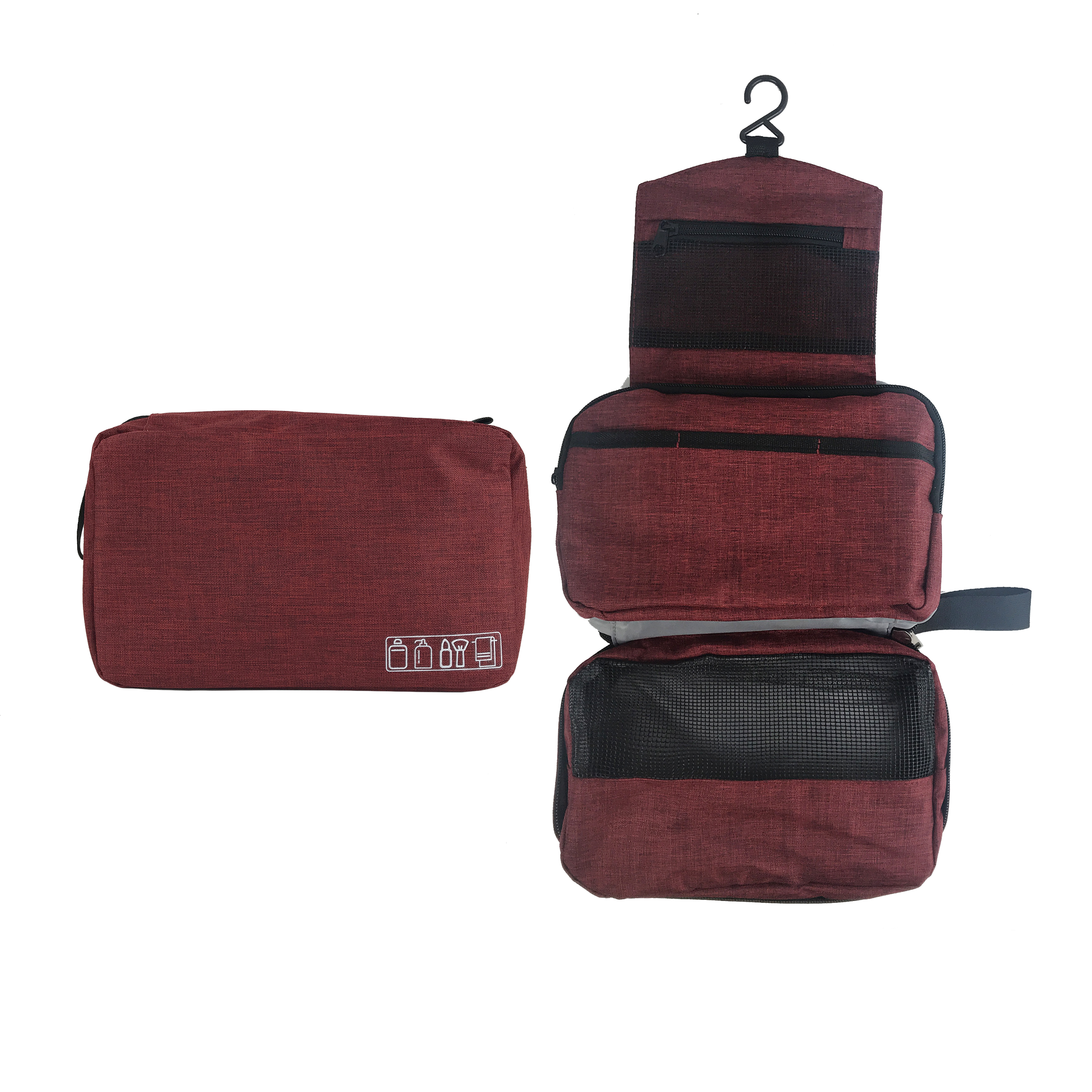 กระเป๋าจัดระเบียบพรีเมี่ยม ใส่อุปกรณ์อาบน้ำ พับเก็บได้ 3 ชั้น