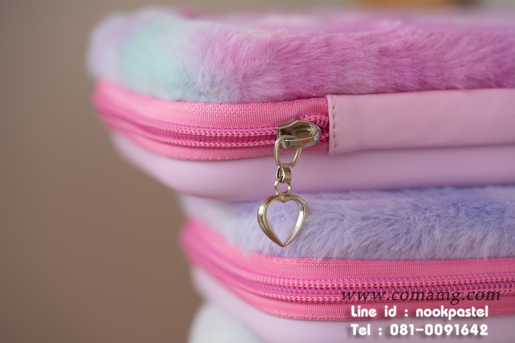 กระเป๋าใส่เครื่องเขียนผ้าขนตุ๊กตา ม้ายูนิคอน