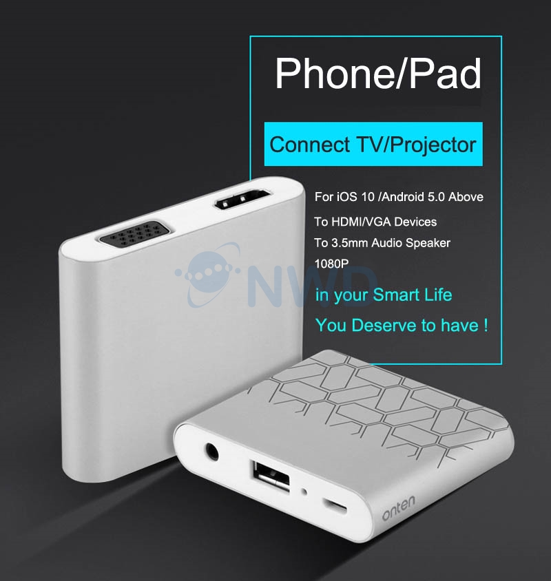 ตัวแปลงสัญญาณ OTN รุ่น 9167 (HDMI+VGA+Headphone+USB+Micro USB)