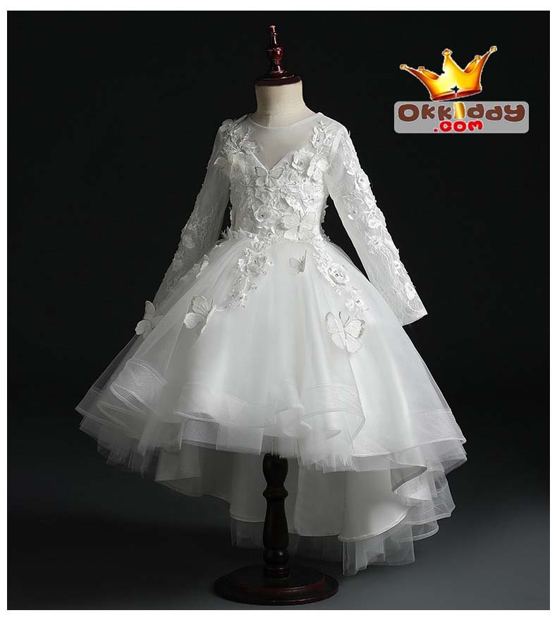 Gd32681 พร้อมส่งชุดเดรสออกงานเด็กสีขาว