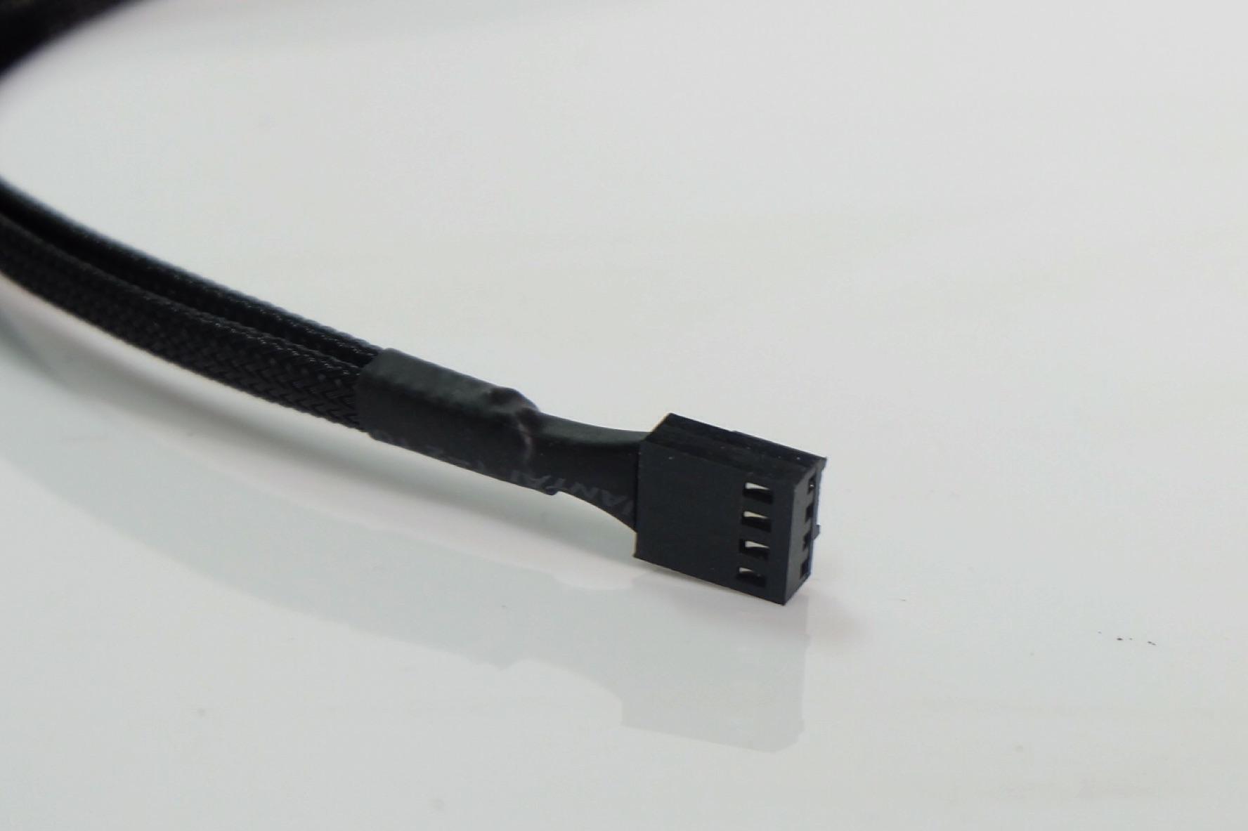 สายY พัดลม 4Pin สายถัก 2หัว สีดำ