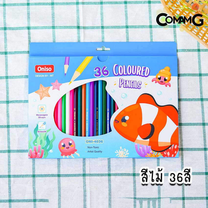 Oniso สีไม้ ดินสอสี แท่งยาว 12-24-36สี พร้อมส่ง