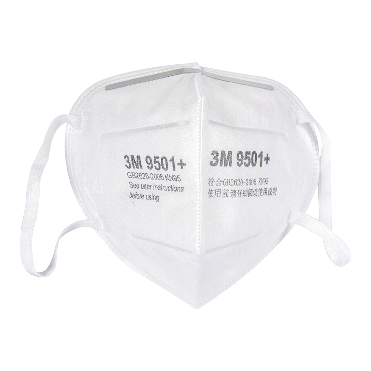 3M หน้ากากกันฝุ่นแบบพับได้ สายคล้องหู 9501 P2 (2 ชิ้น/แพค)
